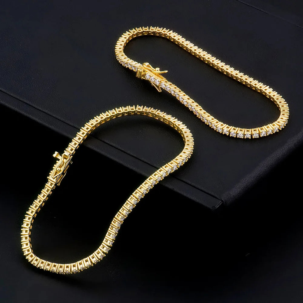 Factory Price D VVS1 Moissanite Tennis Bracelet – 925 Sterling Silver Single Row Classic Bracelet for Women & Men with GRA Certificate