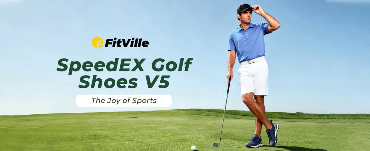 FitVille Men'S Golf Shoes Extra Wide Waterproof, Professional No-Slip Spiked Golf Shoes With Arch Support For Wide Feet