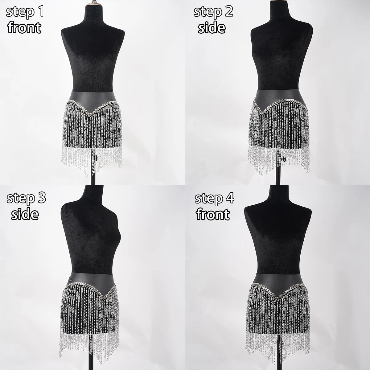 Women’s Gothic Tassel Chain Waist Belt – Adjustable Punk Street Style Layering Accessory for Casual Outfits