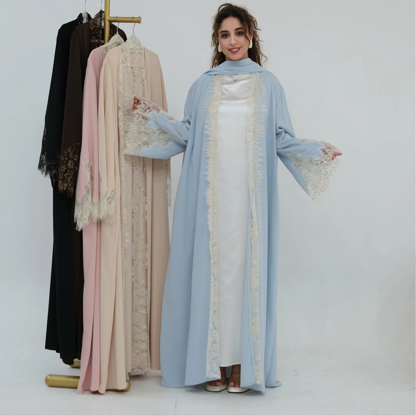Luxury Floral Lace Abaya