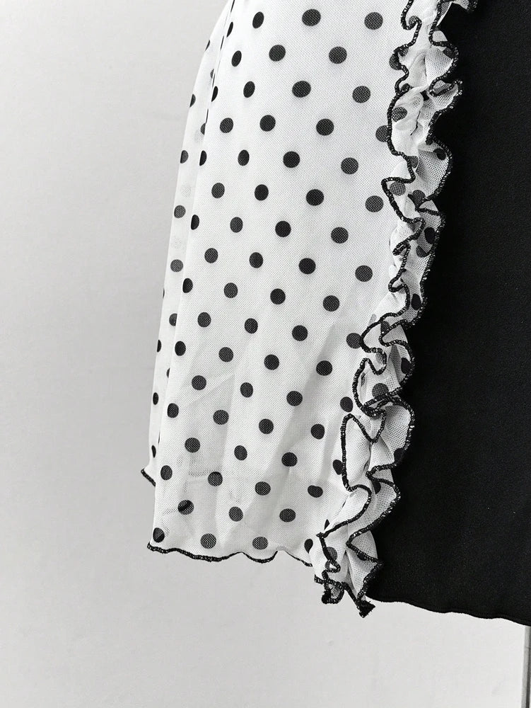 Women’s Y2K Polka Dot Bow Mini Dress