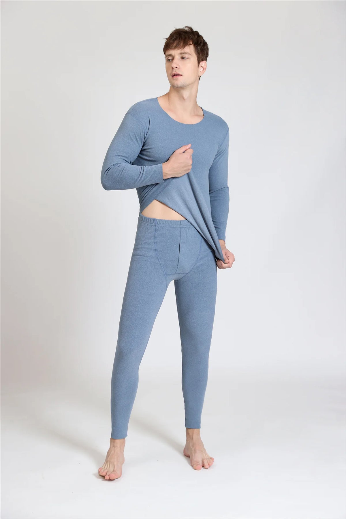Men's Fleece-Lined Thermal Underwear Set