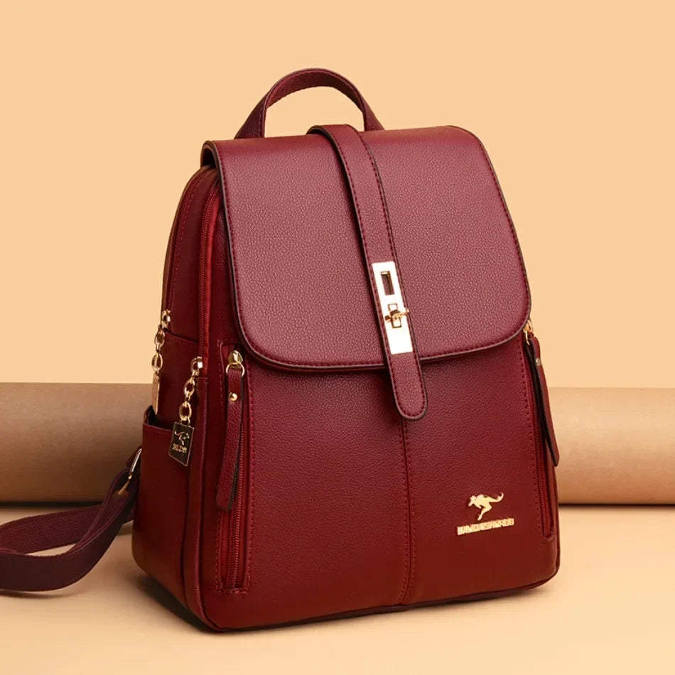 Women’s Casual Waterproof Synthetic Leather Backpack