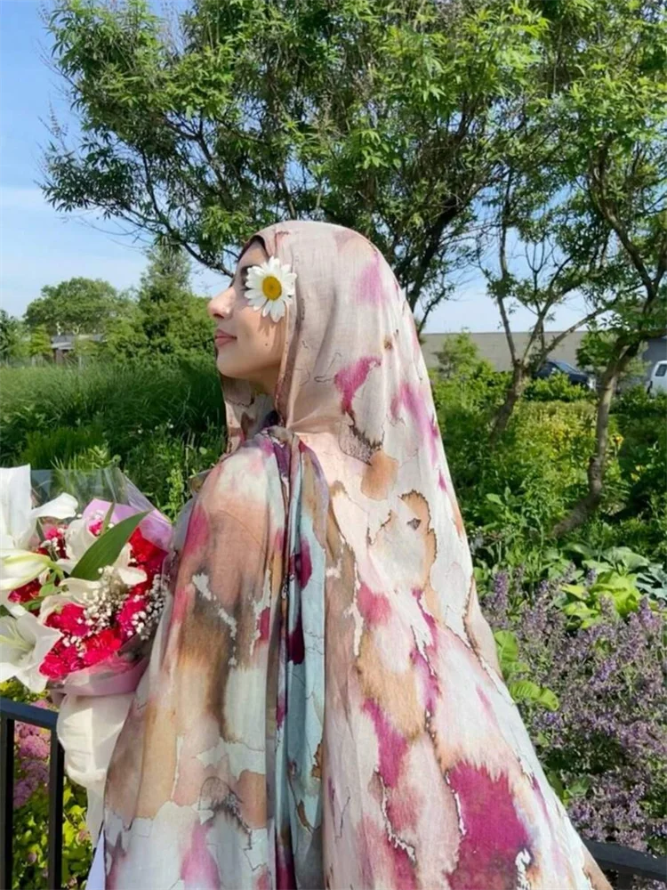 Women’s Leopard & Floral Print Bohemian Hijab Scarf