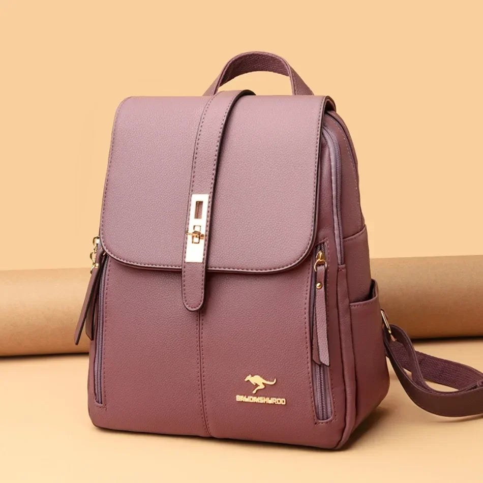 Women’s Casual Waterproof Synthetic Leather Backpack