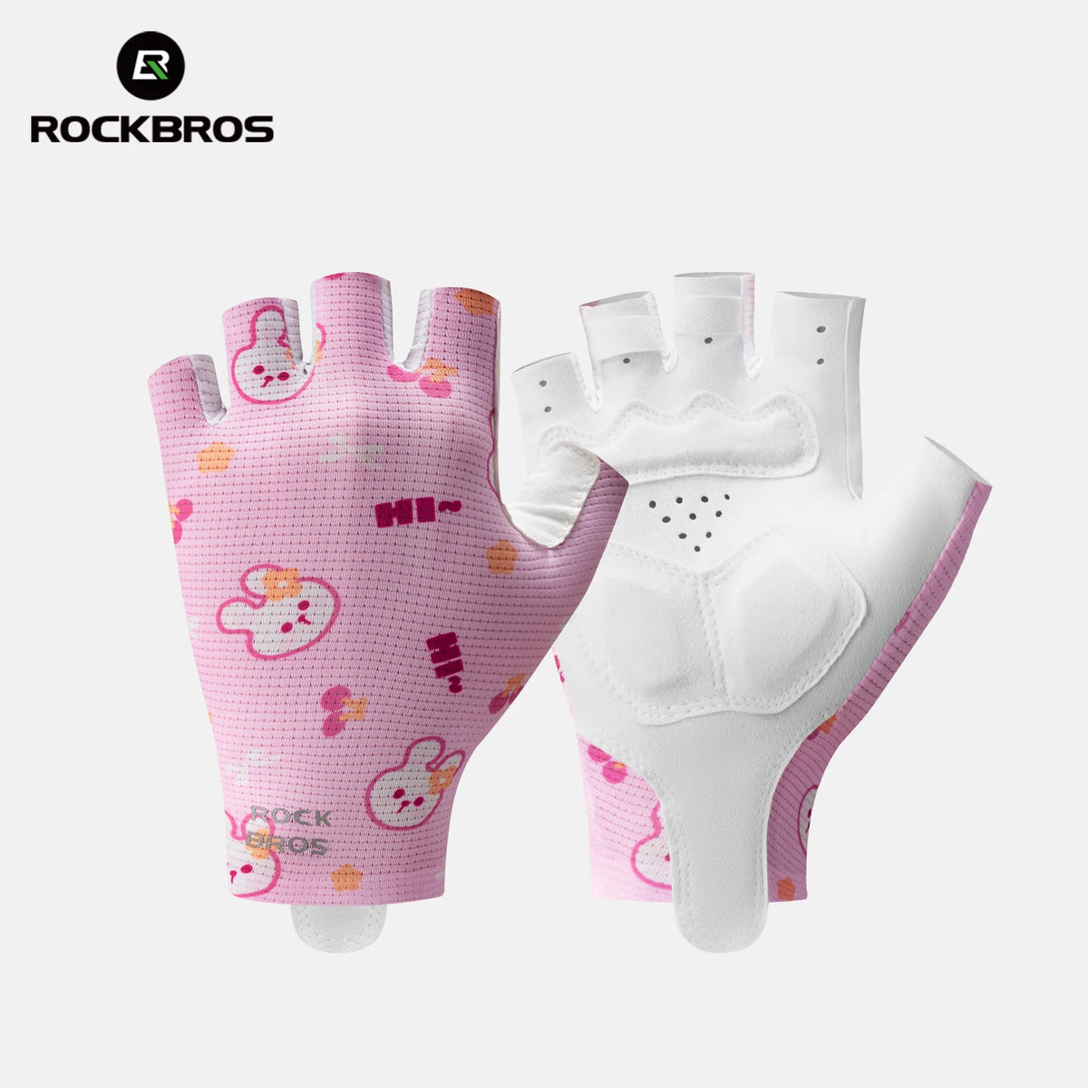 ROCKBROS Children Sports Gloves Non-Slip Wear-Resistant with SBR Palm Pads Cycling Gloves Childlike Graffiti Bike Riding Gloves