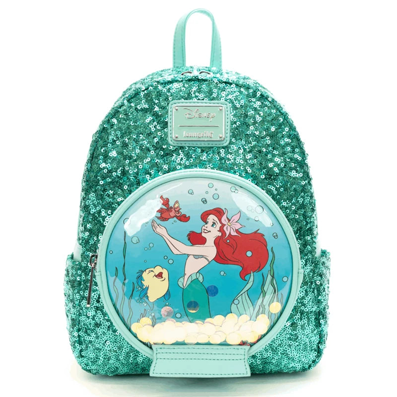 Loungefly Disney Princess Colored Glass Collection Mini Backpack & Wallet – Snow White & Princess Belle Fashion Accessories