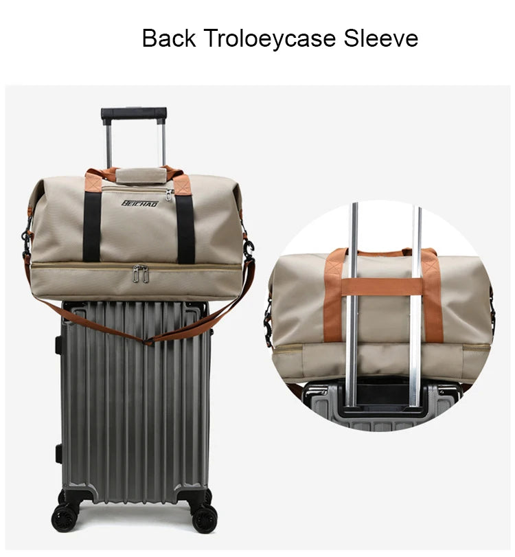 Travel Gym Duffle Bag – Portable Carry-On Weekender Shoulder & Crossbody Bag for Fitness, Sports and Short Trips