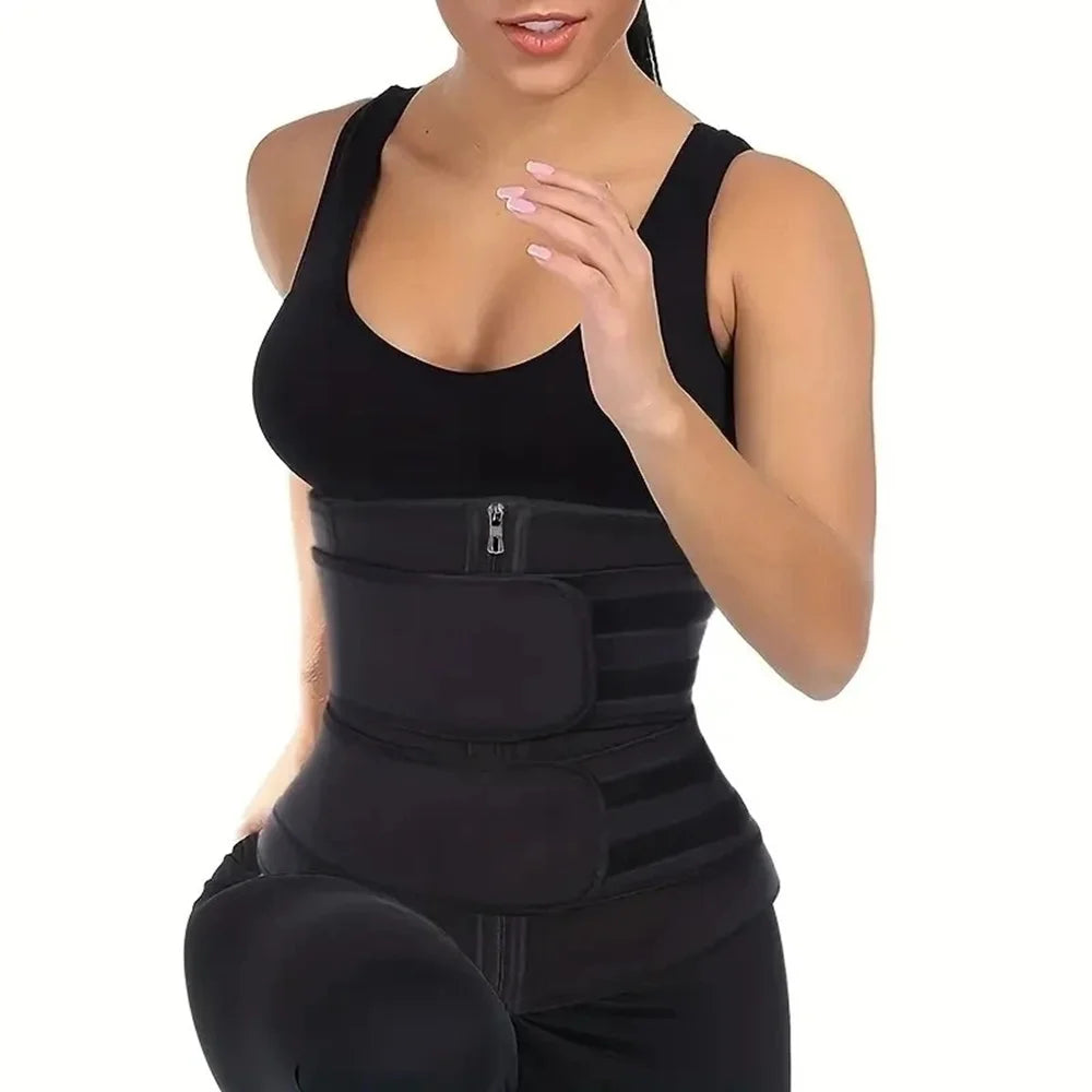 Waist Trainer Sweat Belt – Adjustable Body Shaper Workout Cincher for Fitness, Exercise & Abdominal Support