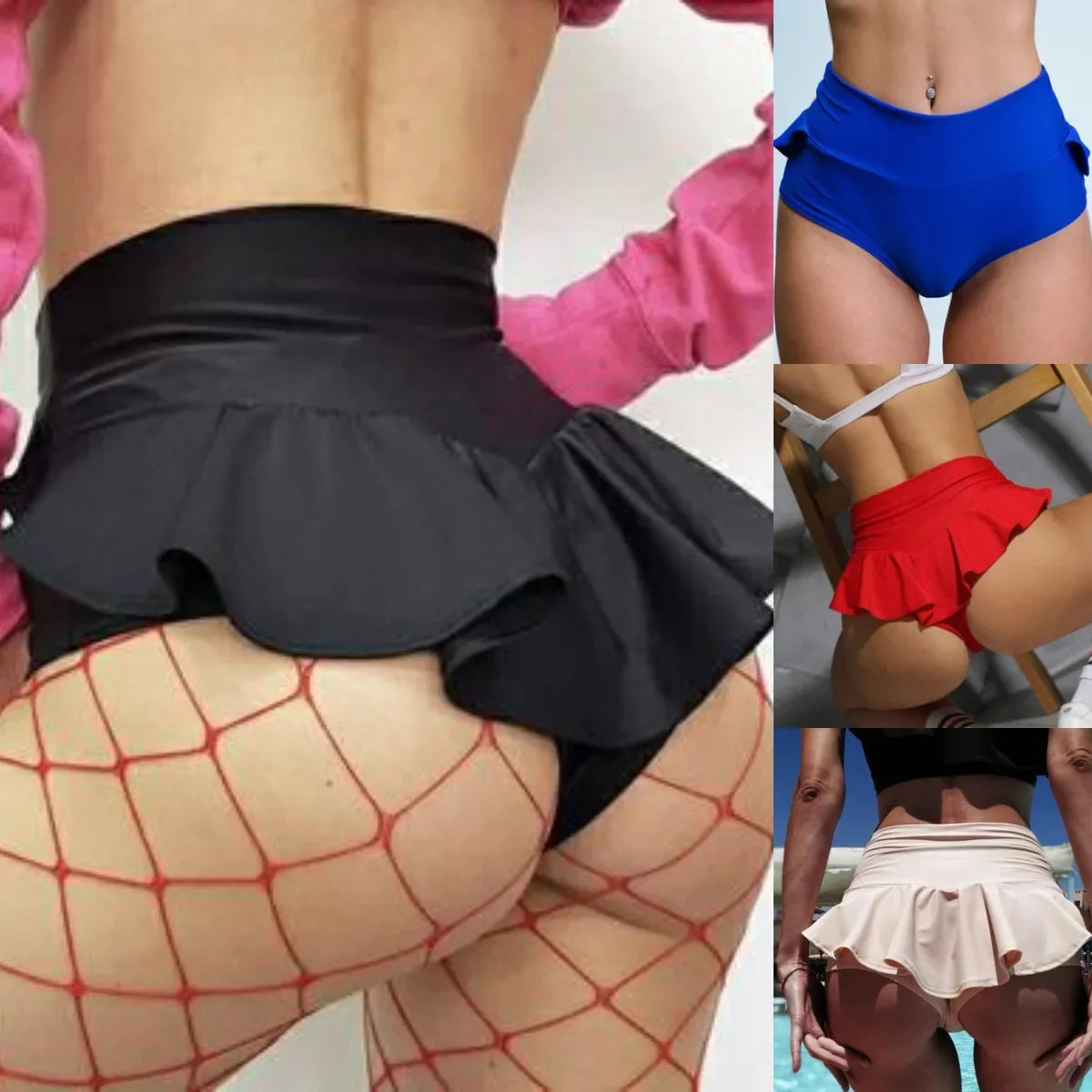 Woman Sexy Open Crotch Mini Invisable Zipper Crotchless Shorts Leggings Skirt Underwear Lingerie Outdoor Sex Tight Dress Pants