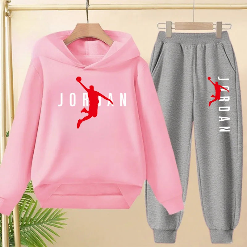 Kids 2-Piece Hoodie and Pants Tracksuit Set (Ages 2-13)