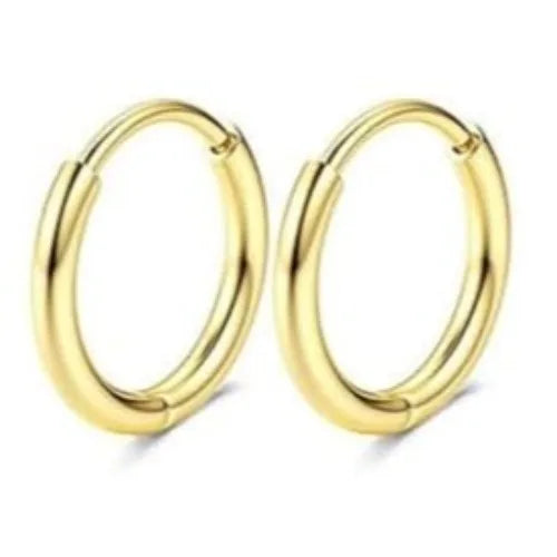 14K Gold-Plated Stainless Steel Classic Stud Earrings