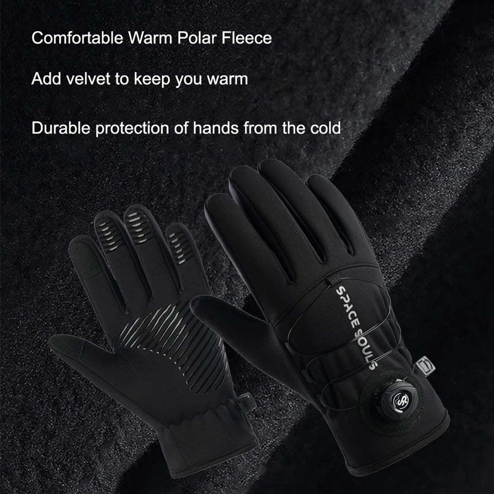 New Winter Buckle Cycling Gloves Unisex Windproof Touch Screen Warm Gloves Men's Women's Outdoor Sports Running Skiing Gloves