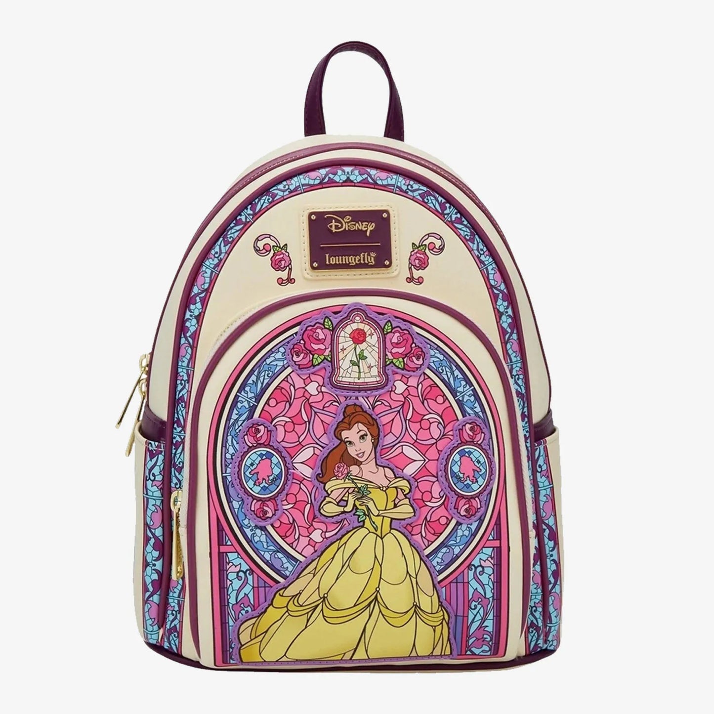 Loungefly Disney Princess Colored Glass Collection Mini Backpack & Wallet – Snow White & Princess Belle Fashion Accessories