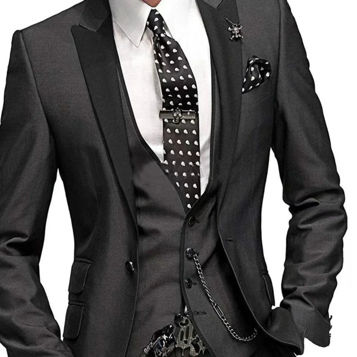 Elegant Slim Fit Men's Formal Suit Set 3 Pieces - Blazer Vest And Pant Luxury Wedding Business Costumes for Men