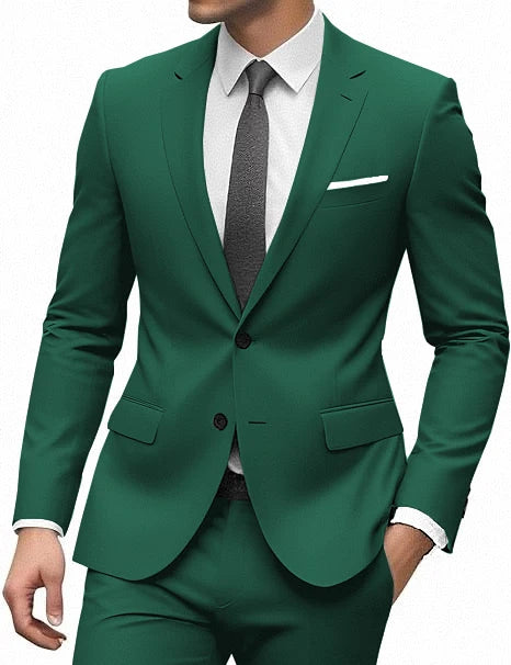 Elegant Suit for Men 2 Pieces Blazer and Pants Set Luxury Notched Lapel Tuxedo Suits for Men Formal Wedding Dresses Gentleman