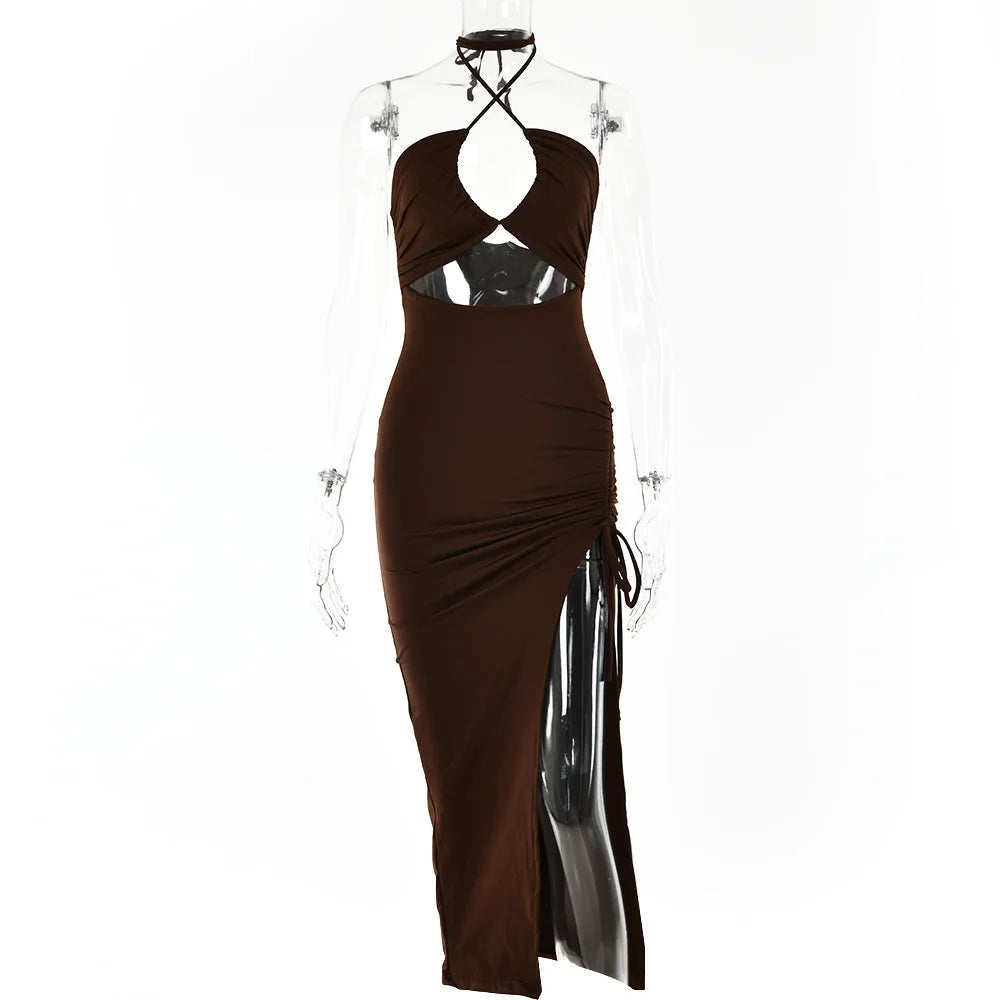 Backless Bodycon Midi Dress