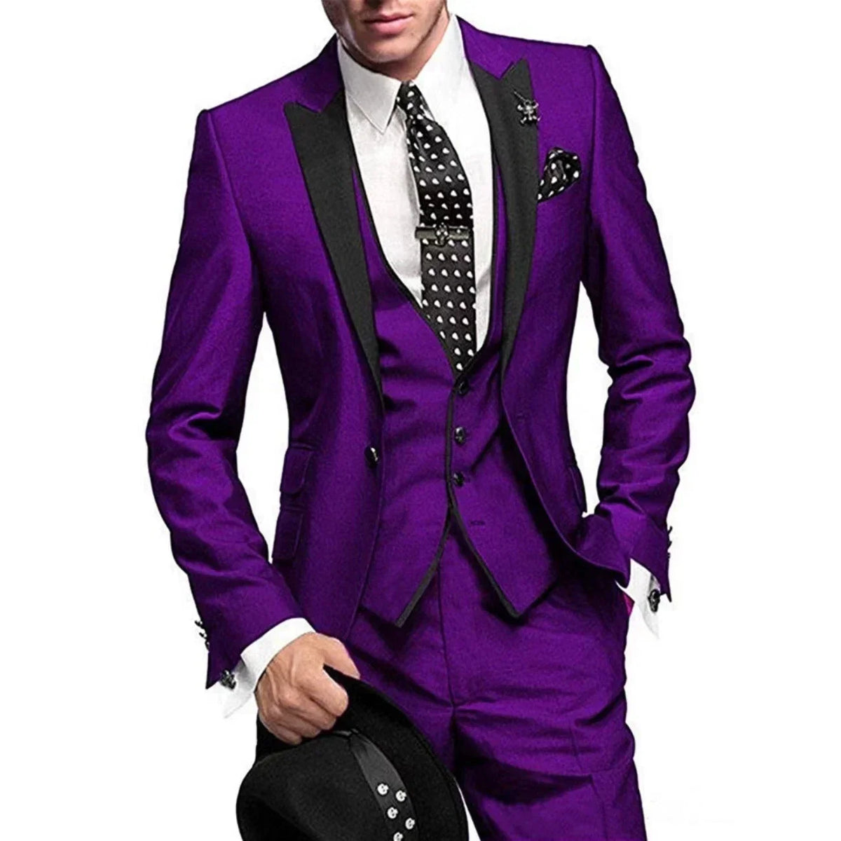 Elegant Slim Fit Men's Formal Suit Set 3 Pieces - Blazer Vest And Pant Luxury Wedding Business Costumes for Men
