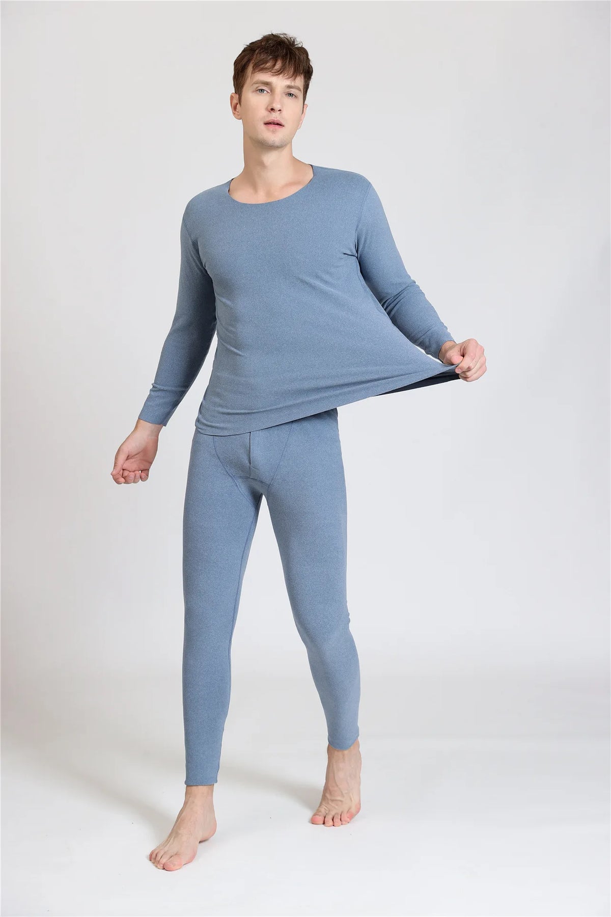 Men's Fleece-Lined Thermal Underwear Set