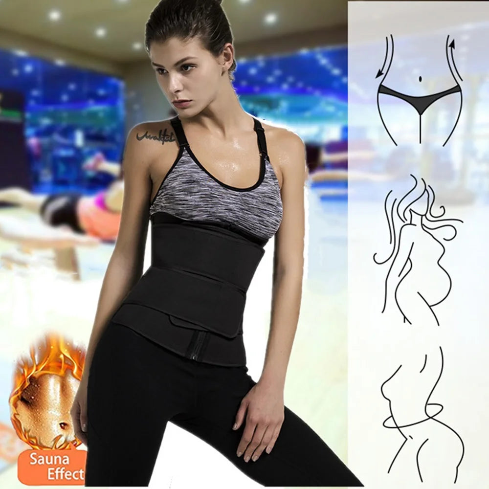 Waist Trainer Sweat Belt – Adjustable Body Shaper Workout Cincher for Fitness, Exercise & Abdominal Support