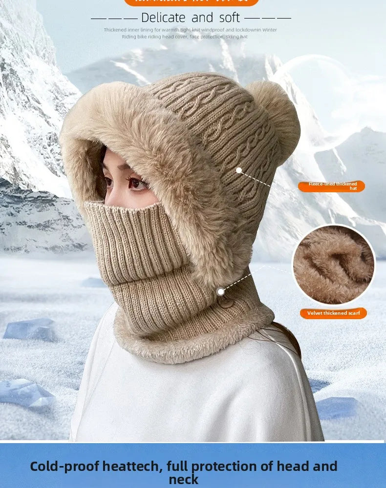 Women's Cozy Twist Knit Pompom Beanie