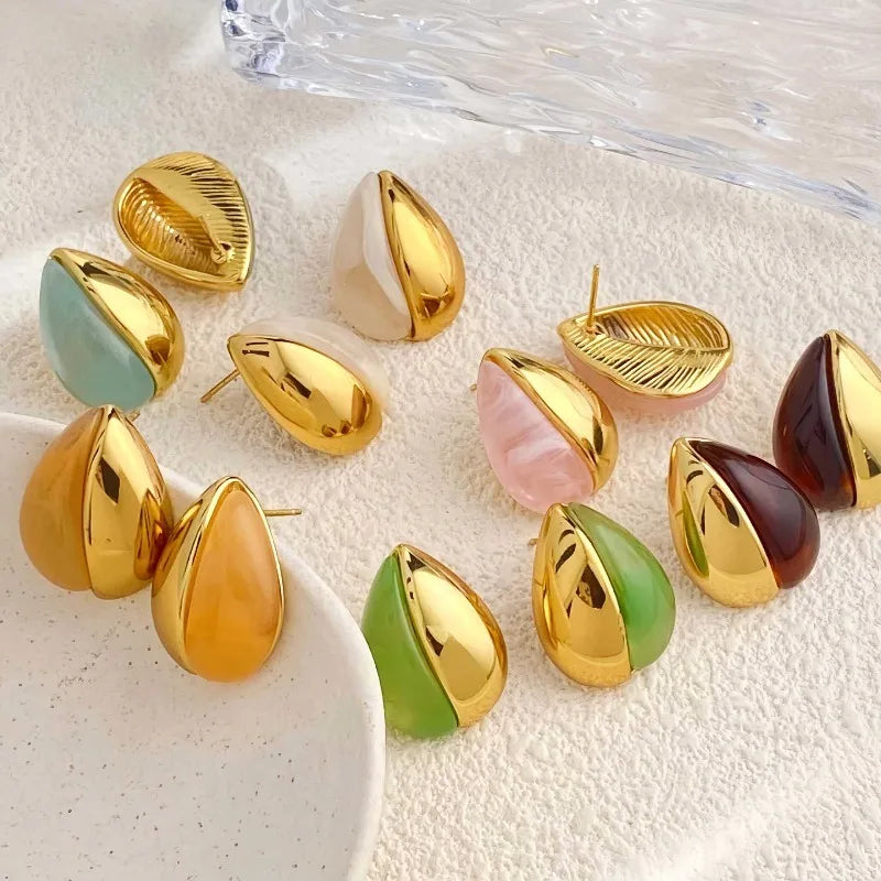 Women’s Vintage Geometric Resin Drop Earrings
