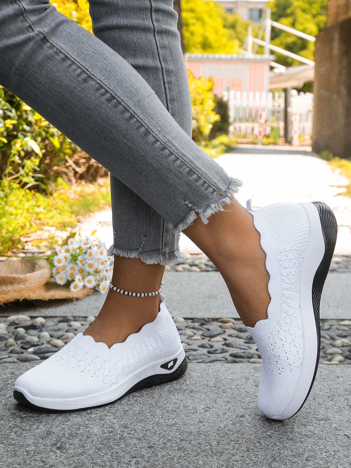 Women's 2026 Summer Breathable Knit Slip-On Sneakers Ultra Lightweight Soft Sole Comfortable Casual Loafers for Daily Work Walk