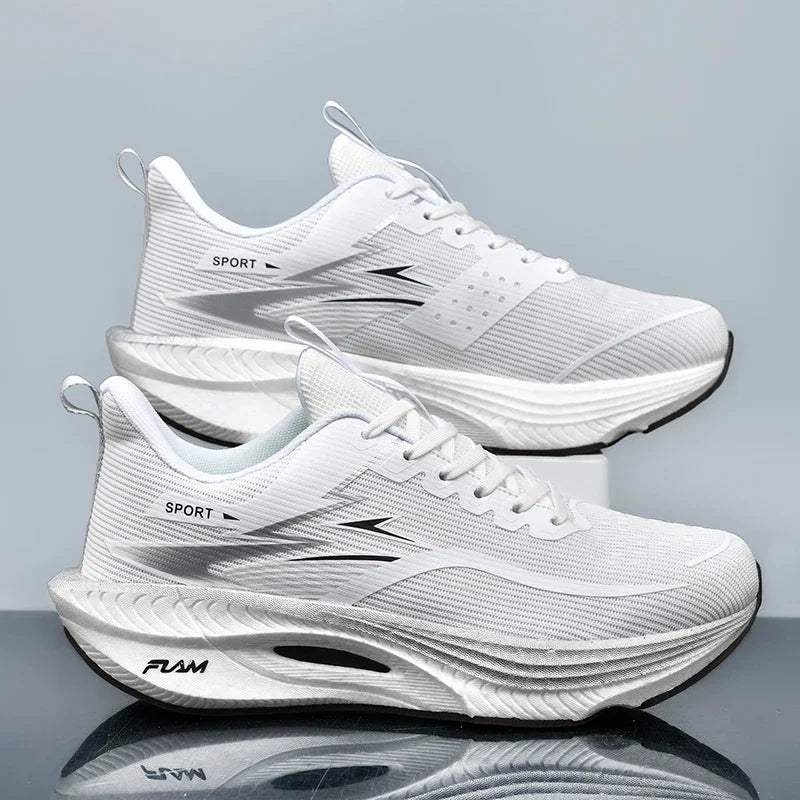 Marathon Men Sports Running Shoes Carbon Board Air Cushion Breathable Lightweight Women's Comfortable Athletic Nonskid Sneakers