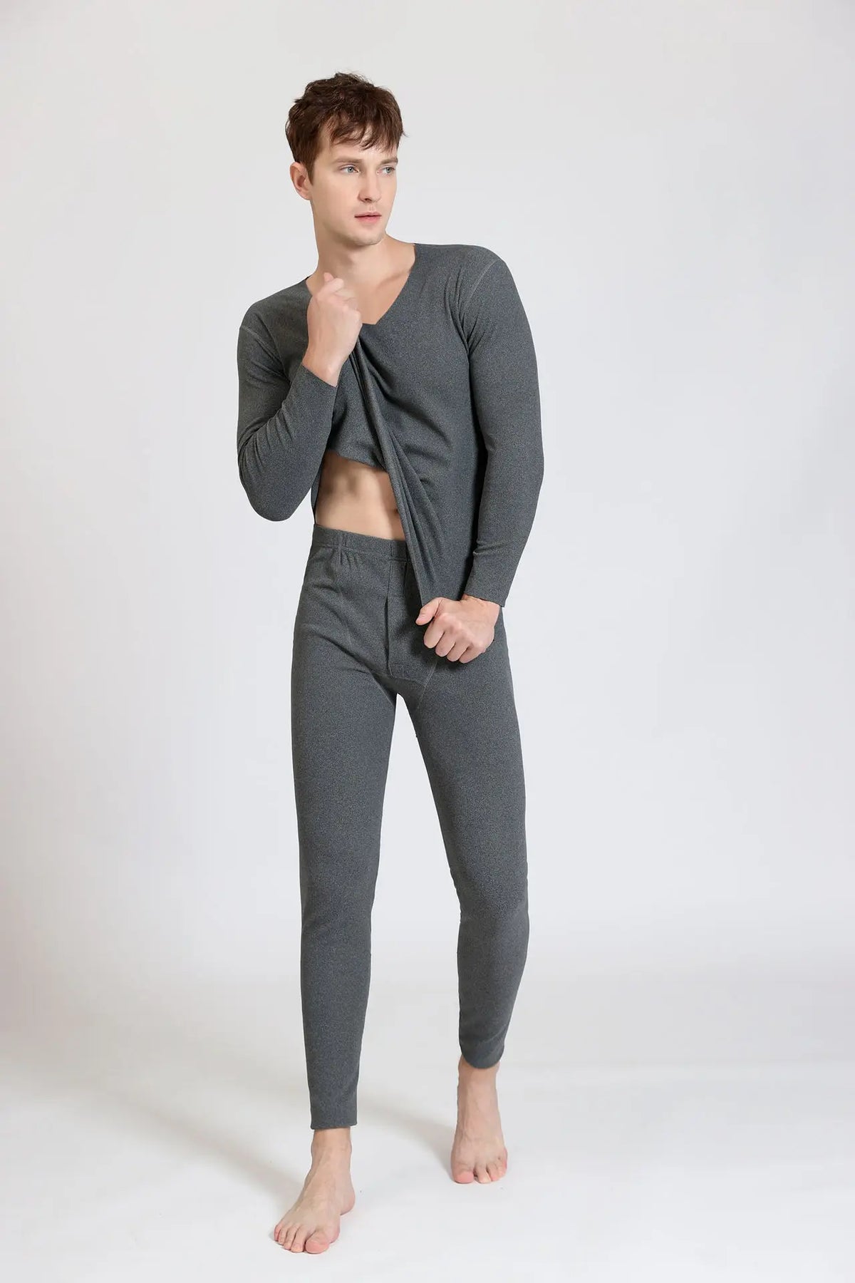 Men's Fleece-Lined Thermal Underwear Set