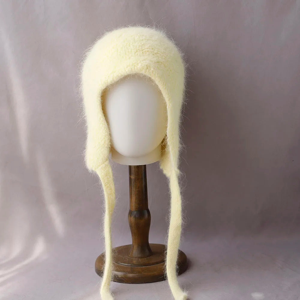 2025 NEW Winter Hat Real Rabbit Fur Winter Hats For Women Fashion Warm Hats Upgrade thickened extended Pullover scarf hat