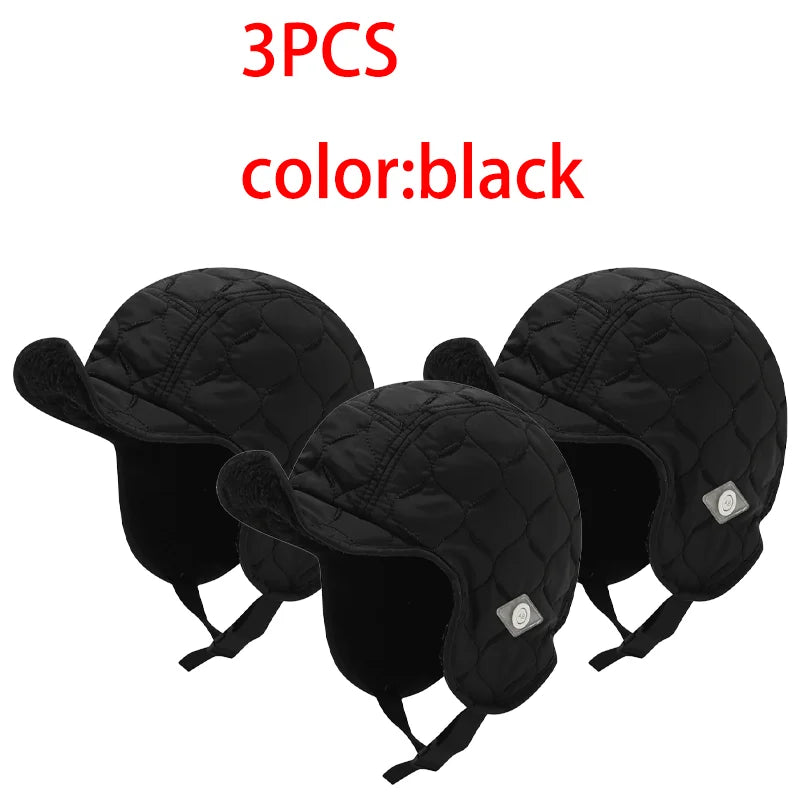 1/2/3PCS Windproof Warm Hat Winter Fleece Thickened Thermal Outdoor Ski Hat Earflap Men Women Cycling Ear Protectors Hats