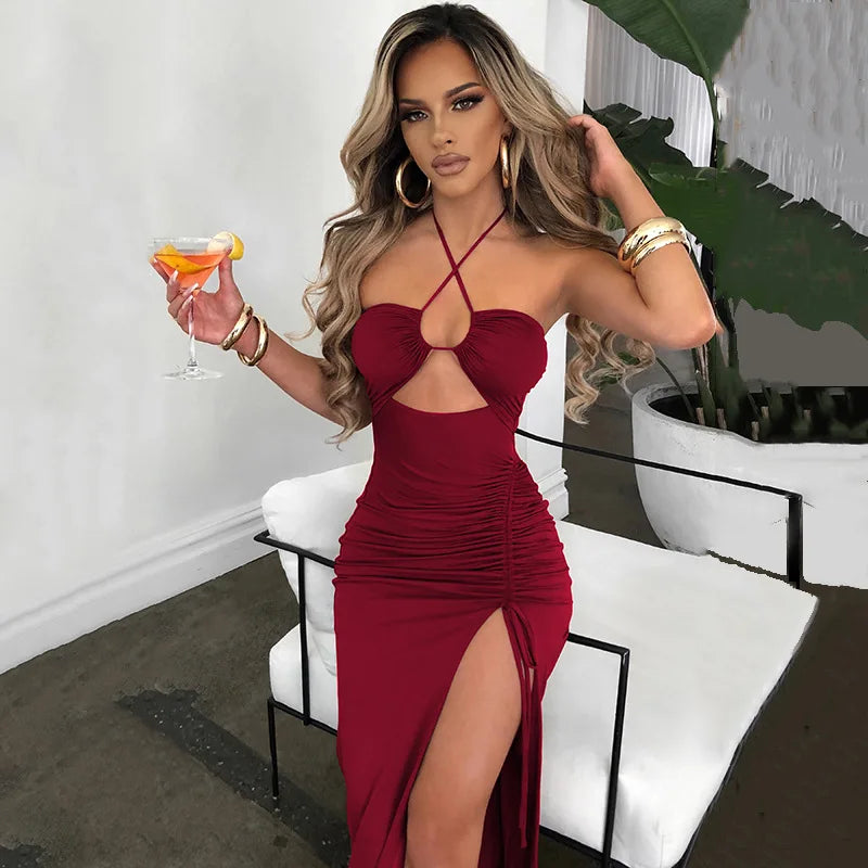 Backless Bodycon Midi Dress