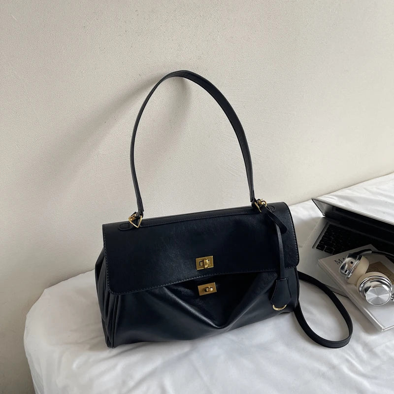 Women’s Vintage PU Flap Shoulder & Crossbody Bag