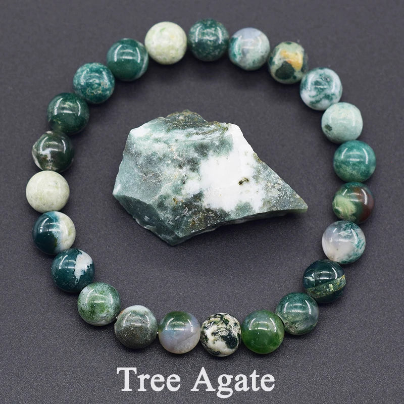 Indian Agate Bead Bracelet for Women – Natural Colorful Crystal Stone Strand Bracelet, Energy-Inspired Yoga Jewelry Gift