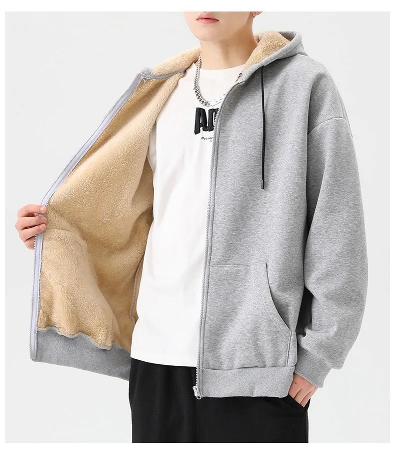 Men's Sherpa Fleece-Lined Winter Hoodie
