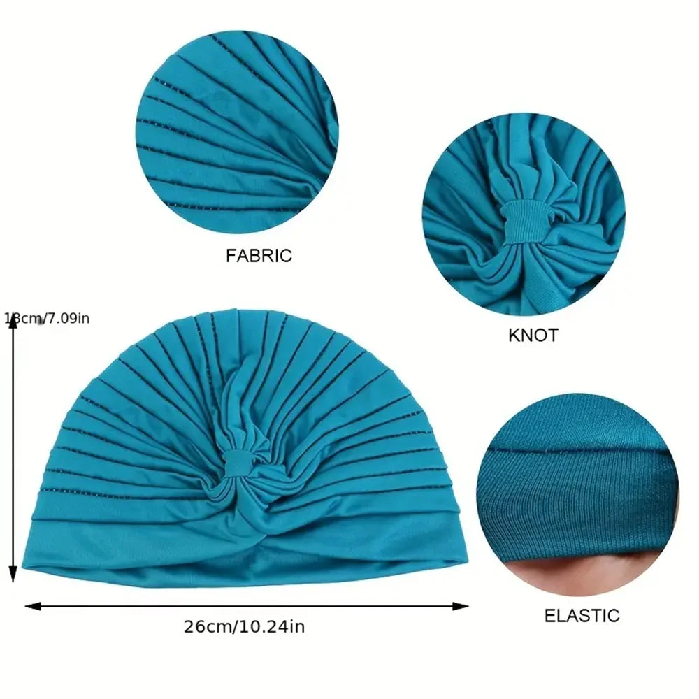 4-Piece Women’s Solid Color Turban Cap Set