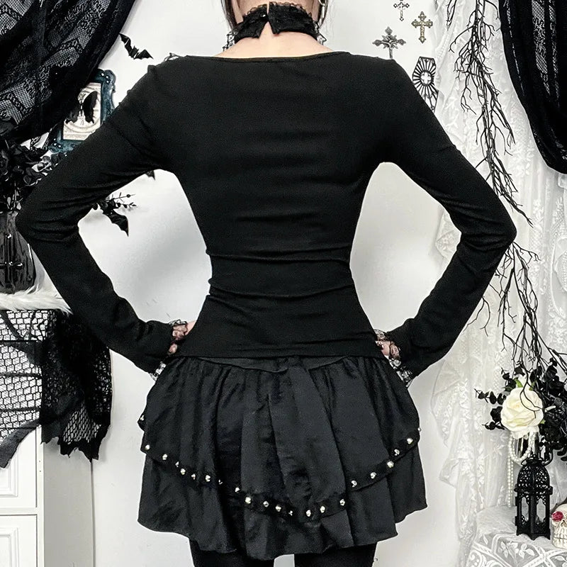 Women’s Gothic Lace Long Sleeve Top