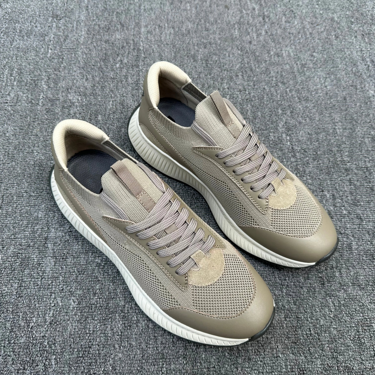 2026 Summer Breathable Sports Casual Shoes For Men, Thick Sole Height Increasing Lace Up Comfort Versatile Mesh Running Sneakers