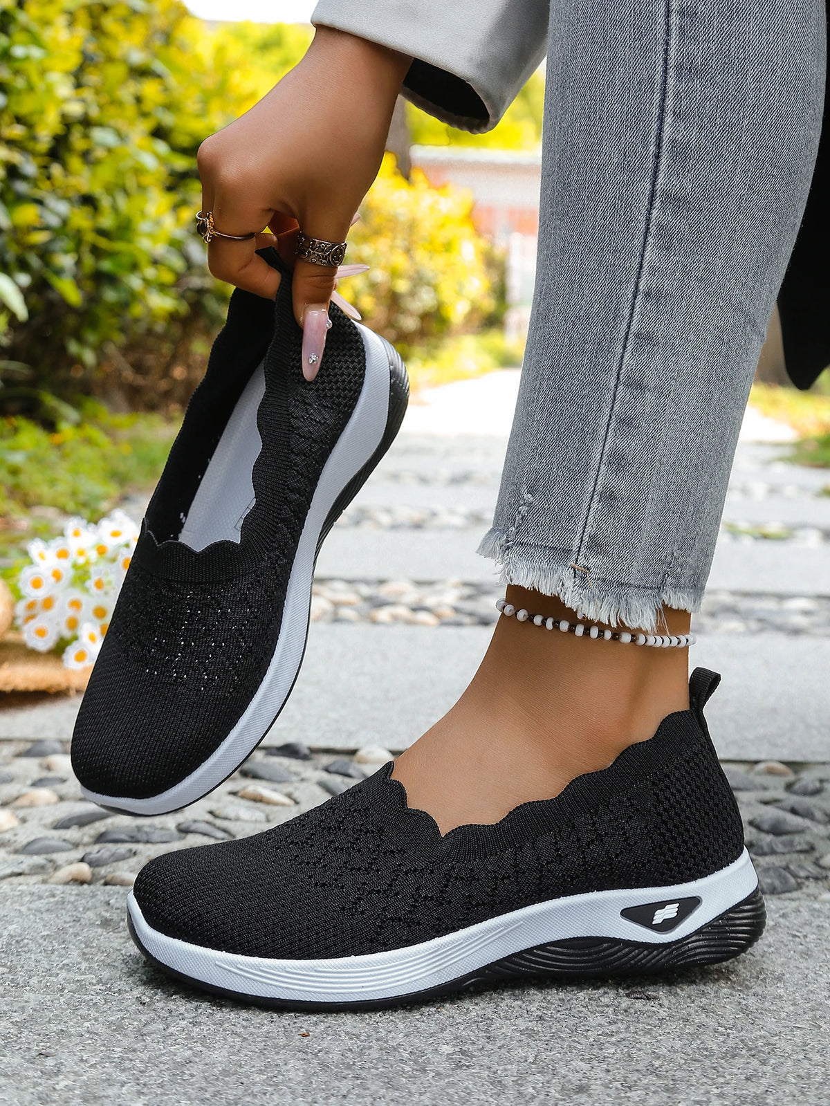 Women's 2026 Summer Breathable Knit Slip-On Sneakers Ultra Lightweight Soft Sole Comfortable Casual Loafers for Daily Work Walk