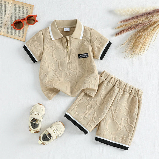 Kids’ Summer Solid Color T-Shirt & Shorts Set
