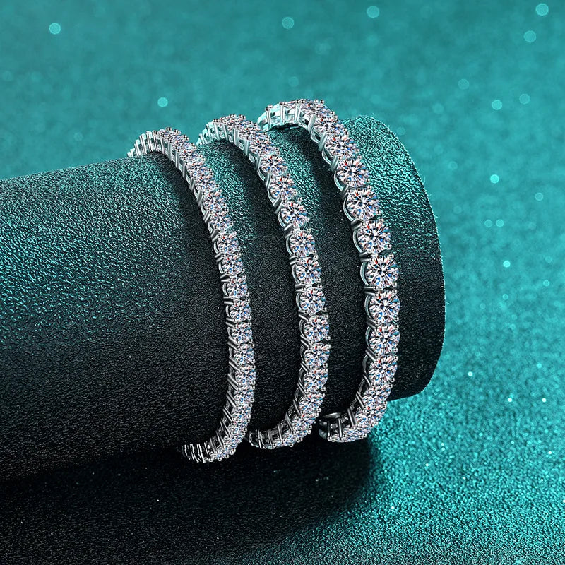 Factory Price D VVS1 Moissanite Tennis Bracelet – 925 Sterling Silver Single Row Classic Bracelet for Women & Men with GRA Certificate