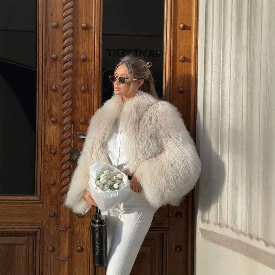 Women's Vintage Curly Faux Fur Jacket