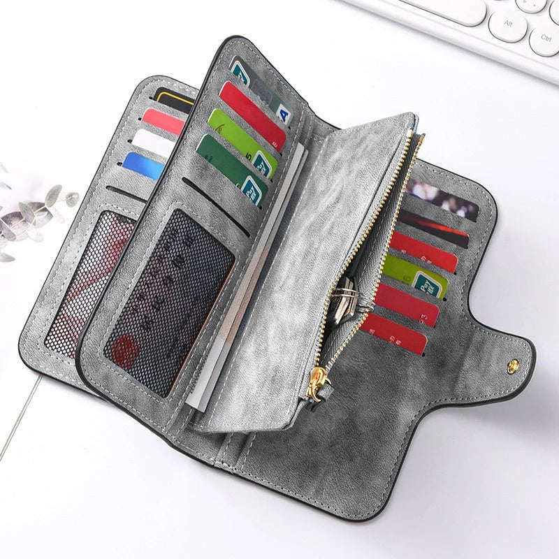 Bambi Long Zip Wallet for Women – Cute Cartoon Multi-Card Large Capacity Kawaii Clutch Bag, Soft Texture Fashion Purse