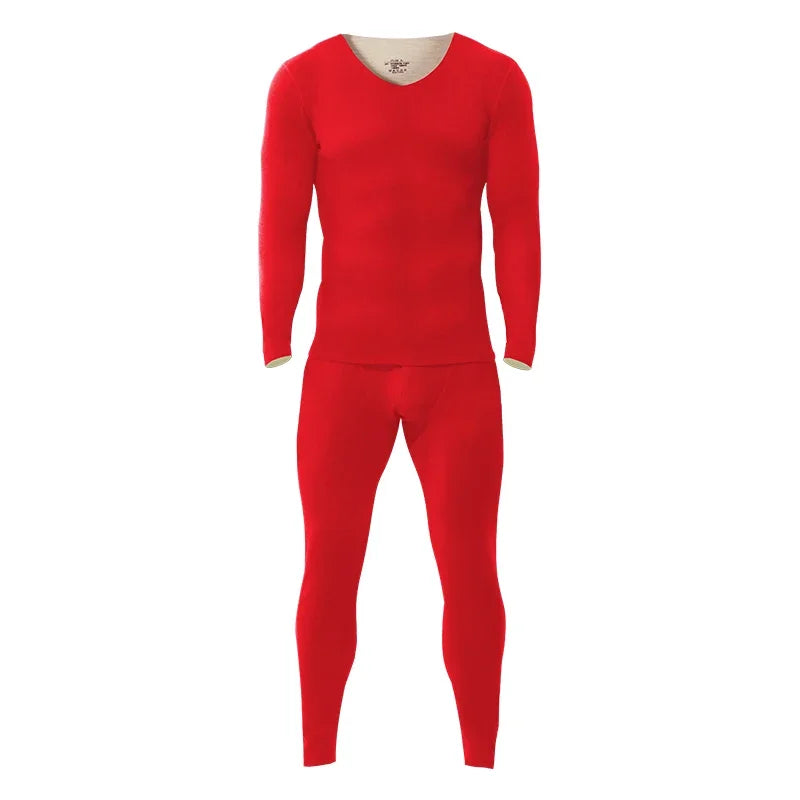 Men's V-Neck Thermal Underwear Set