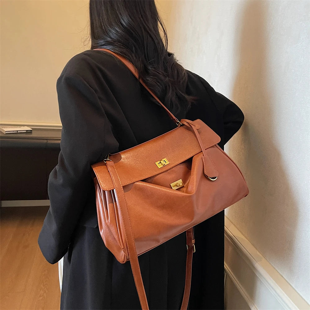 Women’s Vintage PU Flap Shoulder & Crossbody Bag