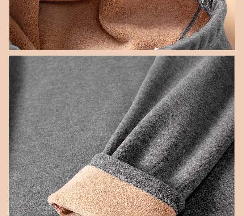 Men's Plus Size Fleece-Lined Thermal Underwear Set
