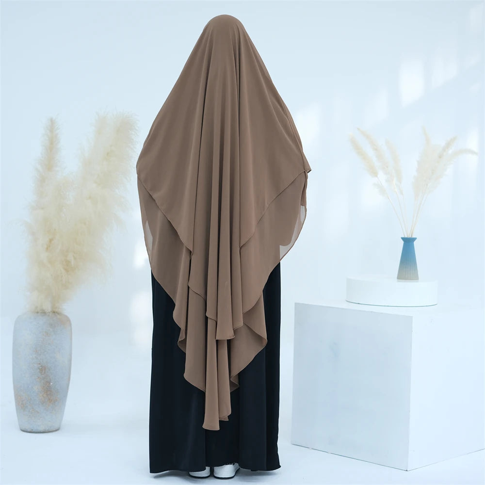 Women’s Elegant Chiffon Khimar & Abaya Set