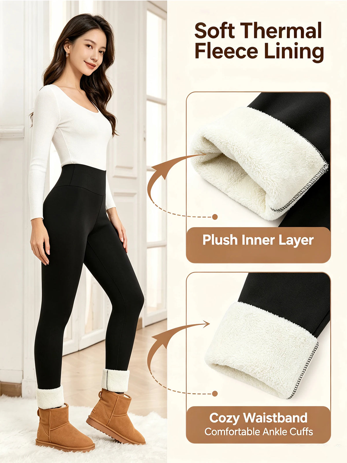 Women's High-Waisted Fleece-Lined Leggings