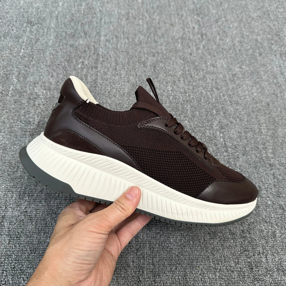 2026 Summer Breathable Sports Casual Shoes For Men, Thick Sole Height Increasing Lace Up Comfort Versatile Mesh Running Sneakers