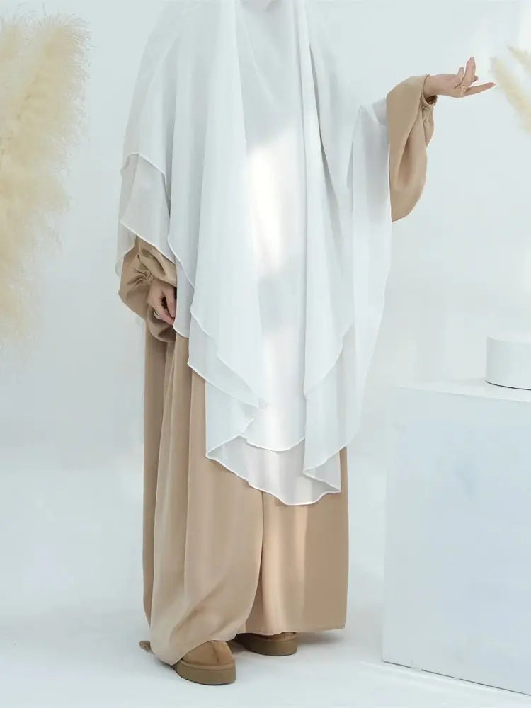 Women’s Elegant Chiffon Khimar & Abaya Set